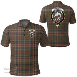 Scottish Kennedy Weathered Clan Tartan Polo Shirt - Crest Classic Scottish Plaid Tartan Plaid