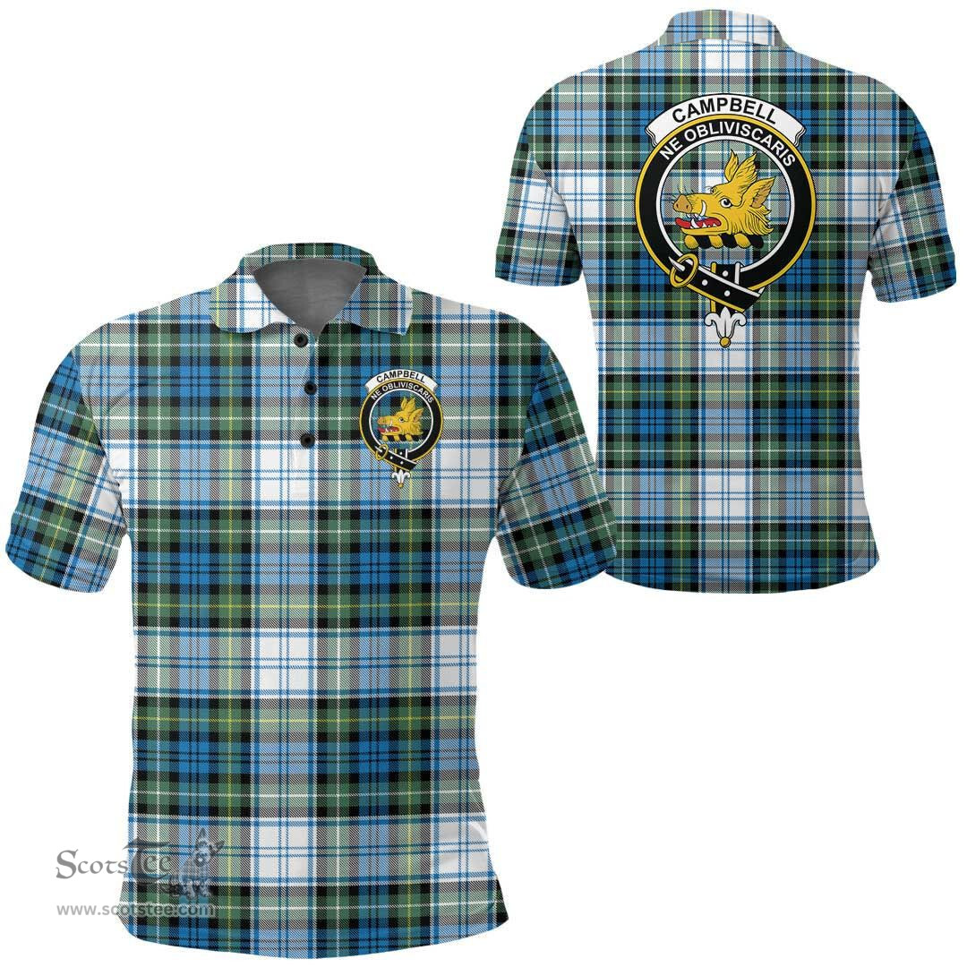 Scottish Campbell Dress Clan Tartan Polo Shirt - Crest Classic Scottish Plaid Tartan Plaid