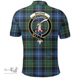 Scottish Macrae Hunting Ancient Clan Tartan Polo Shirt - Crest Classic Scottish Plaid Tartan Plaid