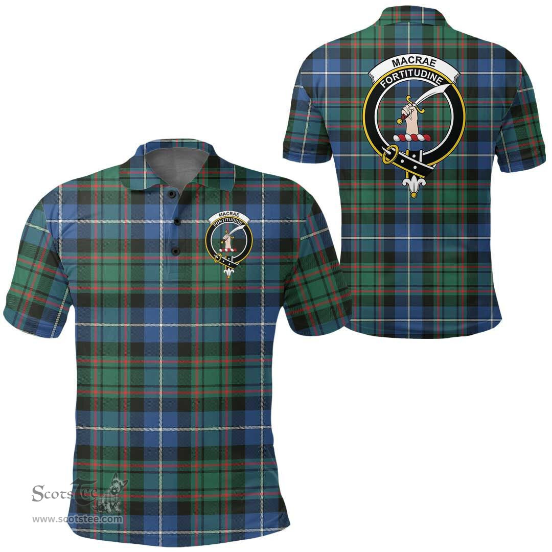Scottish Macrae Hunting Ancient Clan Tartan Polo Shirt - Crest Classic Scottish Plaid Tartan Plaid