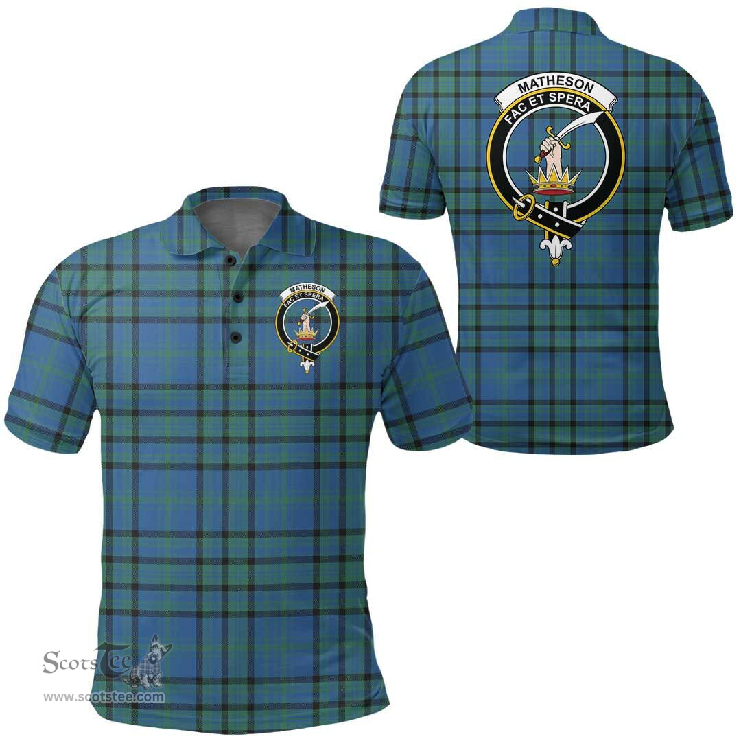 Scottish Matheson Hunting Ancient Clan Tartan Polo Shirt - Crest Classic Scottish Plaid Tartan Plaid