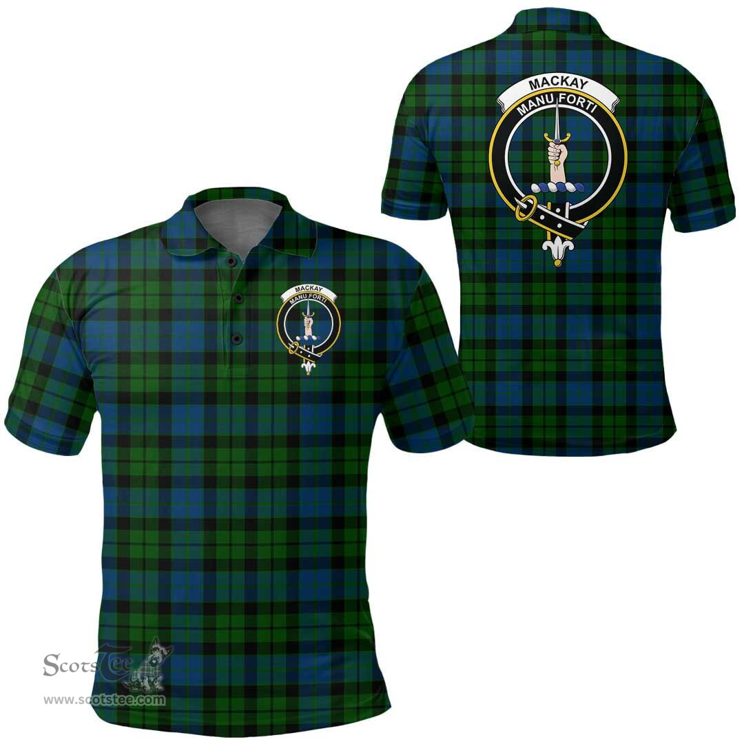 Scottish Mackay Modern Clan Tartan Polo Shirt - Crest Classic Scottish Plaid Tartan Plaid