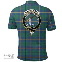 Scottish Carmichael Ancient Clan Tartan Polo Shirt - Crest Classic Scottish Plaid Tartan Plaid
