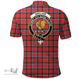 Scottish Sinclair Modern Clan Tartan Polo Shirt - Crest Classic Scottish Plaid Tartan Plaid
