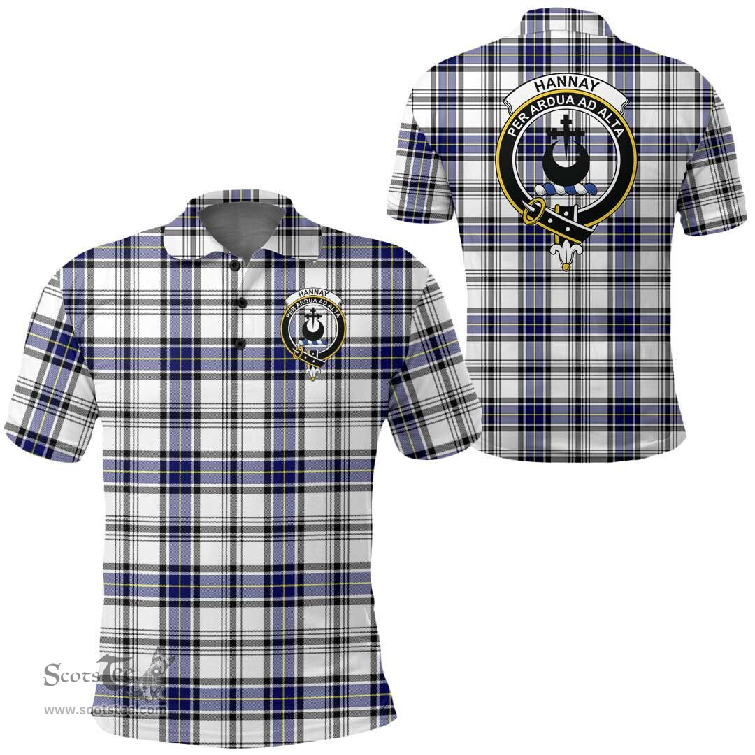 Scottish Hannay Modern Clan Tartan Polo Shirt - Crest Classic Scottish Plaid Tartan Plaid