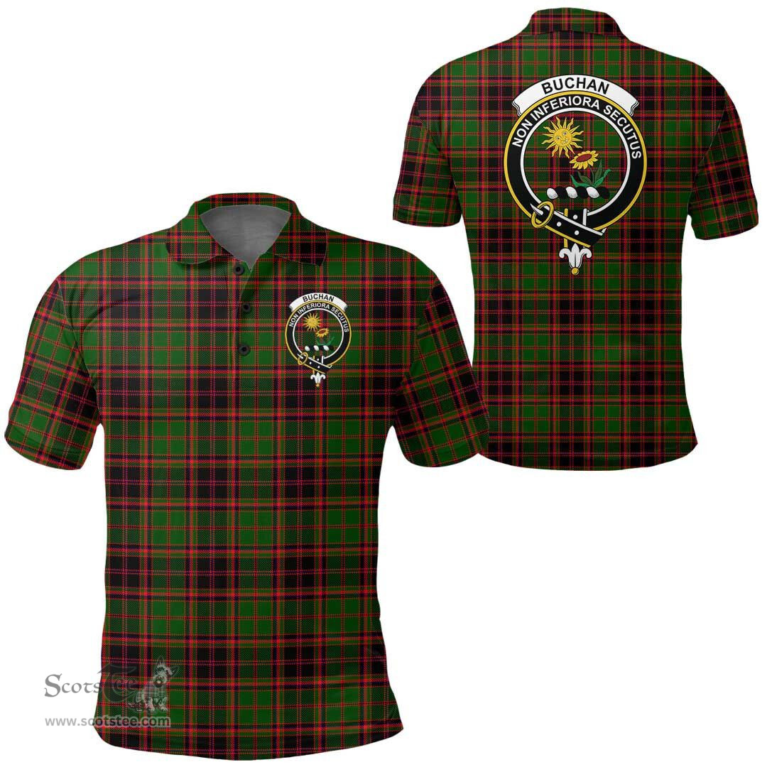 Scottish Buchan Modern Clan Tartan Polo Shirt - Crest Classic Scottish Plaid Tartan Plaid