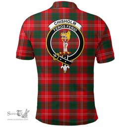 Scottish Chisholm Modern Clan Tartan Polo Shirt - Crest Classic Scottish Plaid Tartan Plaid