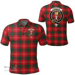 Scottish Chisholm Modern Clan Tartan Polo Shirt - Crest Classic Scottish Plaid Tartan Plaid