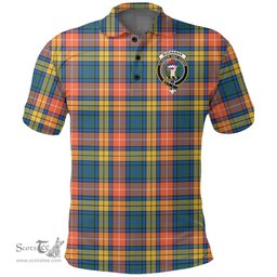 Scottish Buchanan Ancient Clan Tartan Polo Shirt - Crest Classic Scottish Plaid Tartan Plaid
