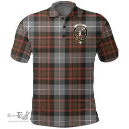 Scottish Macrae Hunting Weathered Clan Tartan Polo Shirt - Crest Classic Scottish Plaid Tartan Plaid