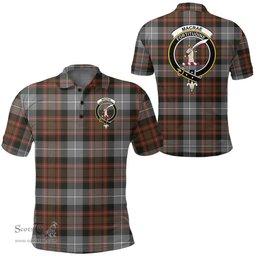 Scottish Macrae Hunting Weathered Clan Tartan Polo Shirt - Crest Classic Scottish Plaid Tartan Plaid