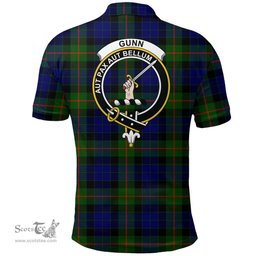 Scottish Gunn Modern Clan Tartan Polo Shirt - Crest Classic Scottish Plaid Tartan Plaid