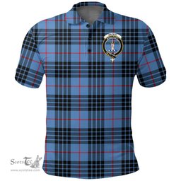 Scottish Mackay Blue Clan Tartan Polo Shirt - Crest Classic Scottish Plaid Tartan Plaid