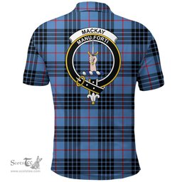 Scottish Mackay Blue Clan Tartan Polo Shirt - Crest Classic Scottish Plaid Tartan Plaid