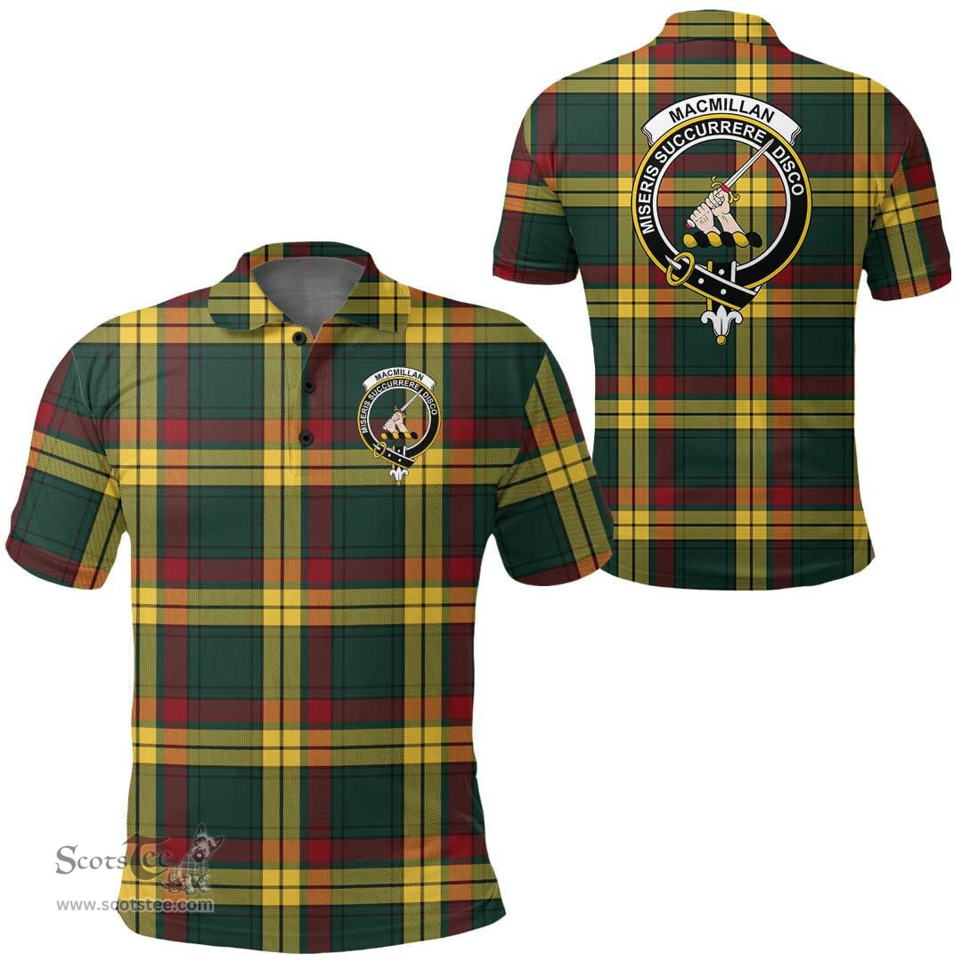 Scottish Macmillan Old Modern Clan Tartan Polo Shirt - Crest Classic Scottish Plaid Tartan Plaid