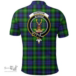 Scottish Gordon Modern Clan Tartan Polo Shirt - Crest Classic Scottish Plaid Tartan Plaid