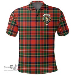 Scottish Stewart Royal Modern Clan Tartan Polo Shirt - Crest Classic Scottish Plaid Tartan Plaid