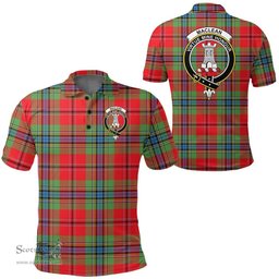 Scottish Maclean Of Duart Modern Clan Tartan Polo Shirt - Crest Classic Scottish Plaid Tartan Plaid