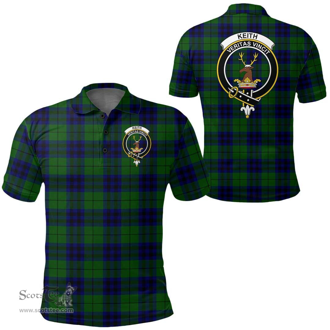 Scottish Keith Modern Clan Tartan Polo Shirt - Crest Classic Scottish Plaid Tartan Plaid