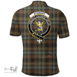 Scottish Stewart Hunting Weathered Clan Tartan Polo Shirt - Crest Classic Scottish Plaid Tartan Plaid