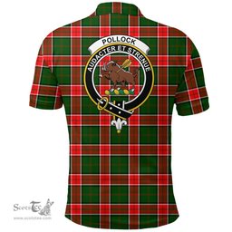 Scottish Pollock Modern Clan Tartan Polo Shirt - Crest Classic Scottish Plaid Tartan Plaid