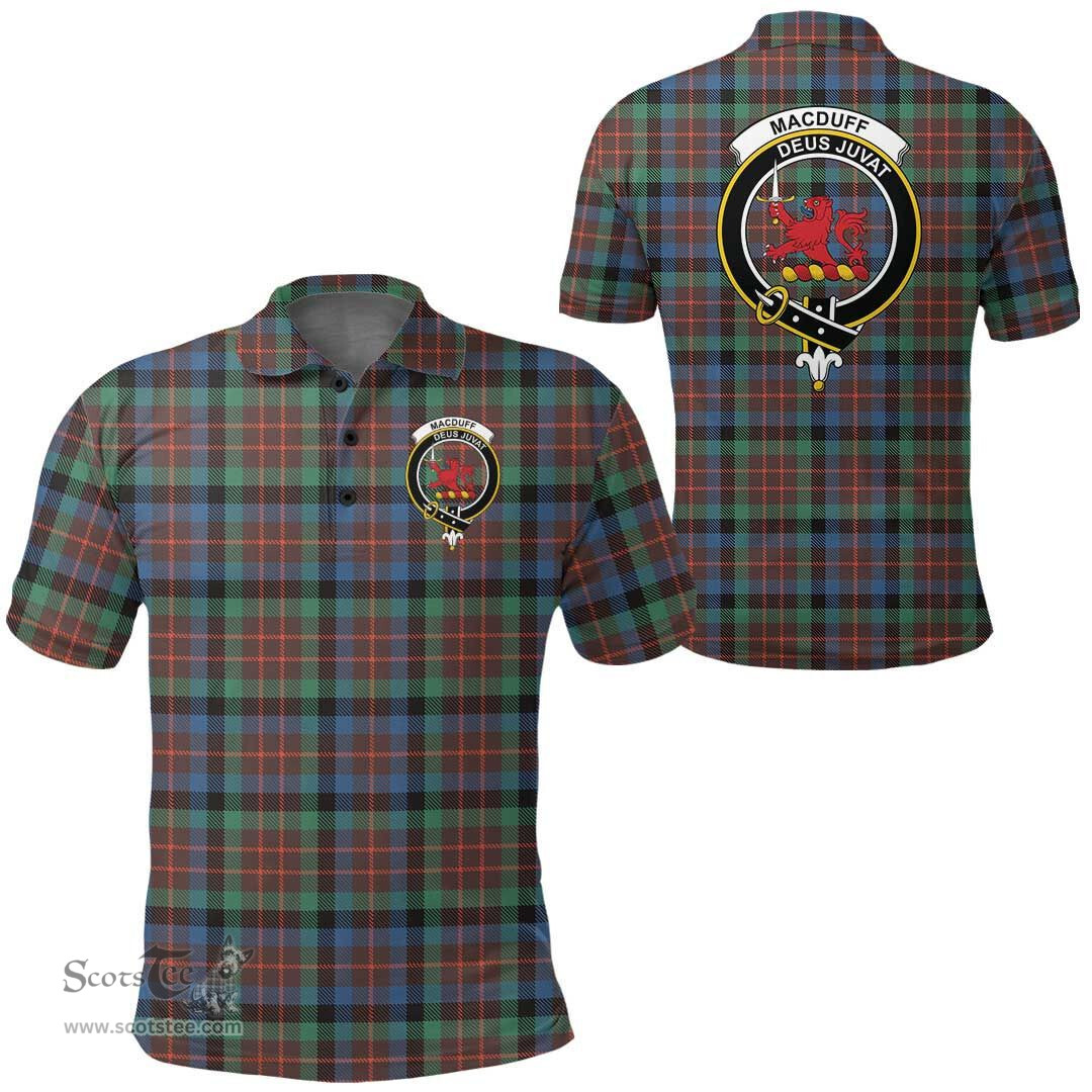Scottish Macduff Hunting Ancient Clan Tartan Polo Shirt - Crest Classic Scottish Plaid Tartan Plaid