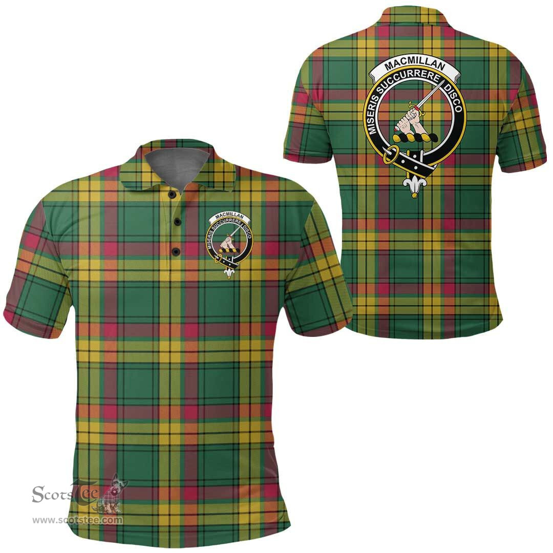 Scottish Macmillan Old Ancient Clan Tartan Polo Shirt - Crest Classic Scottish Plaid Tartan Plaid