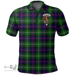 Scottish Sutherland Modern Clan Tartan Polo Shirt - Crest Classic Scottish Plaid Tartan Plaid