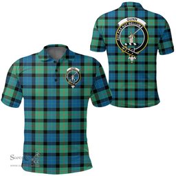 Scottish Gunn Ancient Clan Tartan Polo Shirt - Crest Classic Scottish Plaid Tartan Plaid