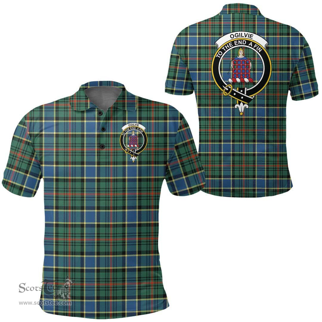 Scottish Ogilvie Hunting Modern Clan Tartan Polo Shirt - Crest Classic Scottish Plaid Tartan Plaid