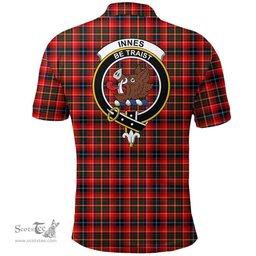 Scottish Innes Modern Clan Tartan Polo Shirt - Crest Classic Scottish Plaid Tartan Plaid