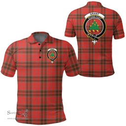 Scottish Grant Weathered Clan Tartan Polo Shirt - Crest Classic Scottish Plaid Tartan Plaid