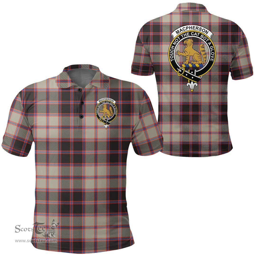 Scottish Macpherson Hunting Ancient Clan Tartan Polo Shirt - Crest Classic Scottish Plaid Tartan Plaid