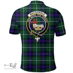 Scottish Macdonald Of The Isles Hunting Modern Clan Tartan Polo Shirt - Crest Classic Scottish Plaid Tartan Plaid