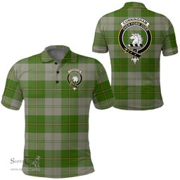 Scottish Cunningham Dress Green Dancers Clan Tartan Polo Shirt - Crest Classic Scottish Plaid Tartan Plaid