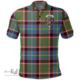 Scottish Stirling & Bannockburn District Clan Tartan Polo Shirt - Crest Classic Scottish Plaid Tartan Plaid