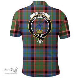 Scottish Stirling & Bannockburn District Clan Tartan Polo Shirt - Crest Classic Scottish Plaid Tartan Plaid