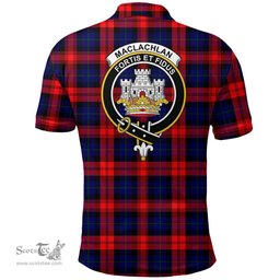 Scottish Maclachlan Modern Clan Tartan Polo Shirt - Crest Classic Scottish Plaid Tartan Plaid