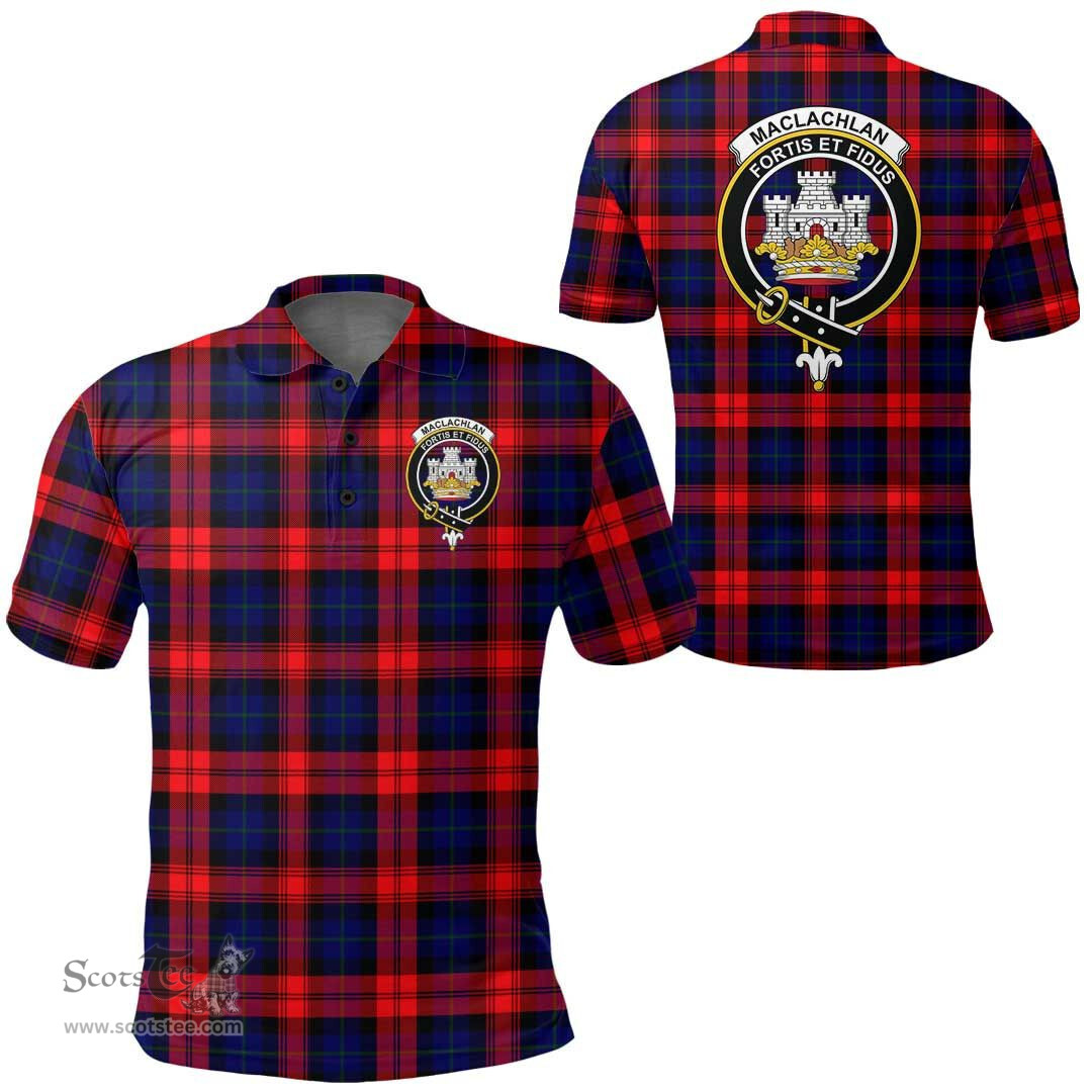 Scottish Maclachlan Modern Clan Tartan Polo Shirt - Crest Classic Scottish Plaid Tartan Plaid