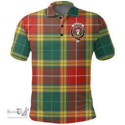 Scottish Buchanan Old Sett Clan Tartan Polo Shirt - Crest Classic Scottish Plaid Tartan Plaid