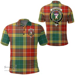 Scottish Buchanan Old Sett Clan Tartan Polo Shirt - Crest Classic Scottish Plaid Tartan Plaid