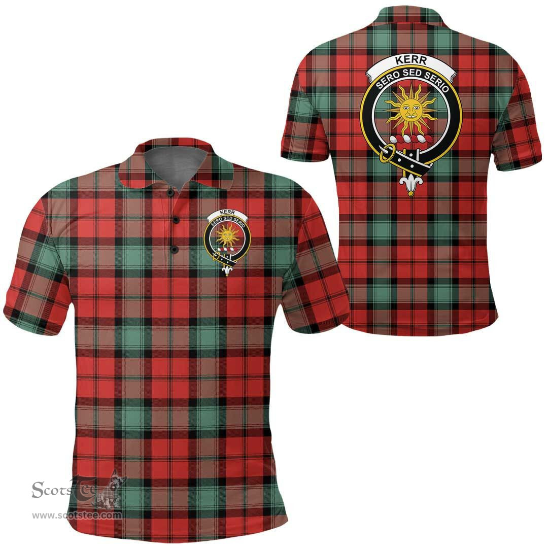 Scottish Kerr Ancient Clan Tartan Polo Shirt - Crest Classic Scottish Plaid Tartan Plaid