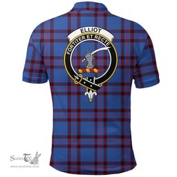 Scottish Elliot Modern Clan Tartan Polo Shirt - Crest Classic Scottish Plaid Tartan Plaid