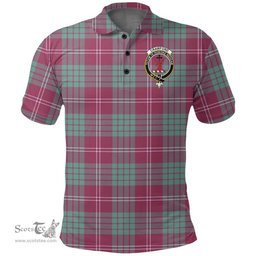Scottish Crawford Ancient Clan Tartan Polo Shirt - Crest Classic Scottish Plaid Tartan Plaid