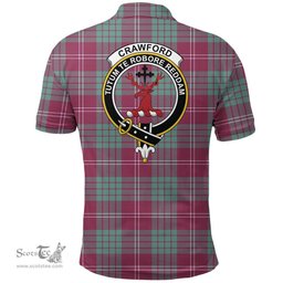 Scottish Crawford Ancient Clan Tartan Polo Shirt - Crest Classic Scottish Plaid Tartan Plaid