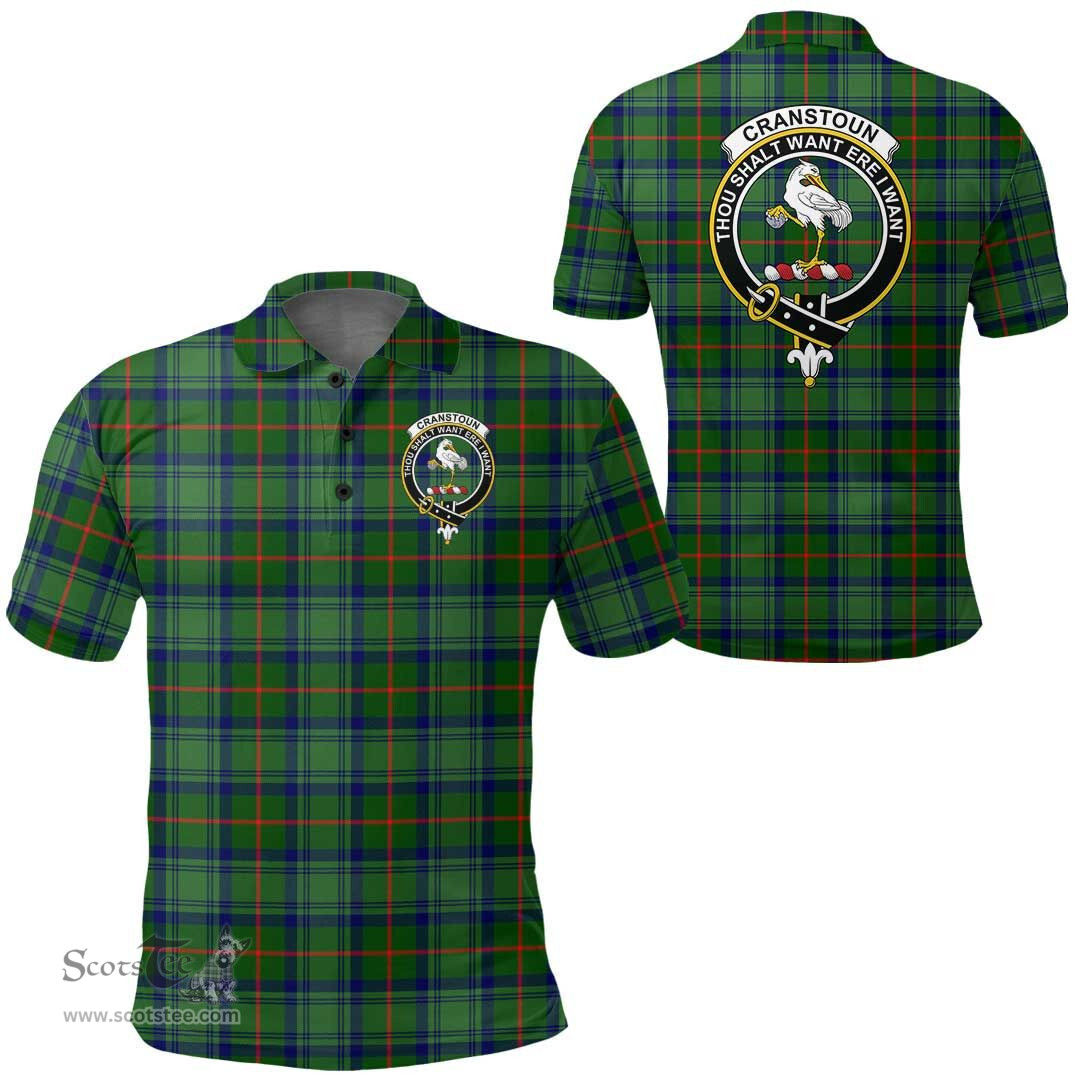 Scottish Cranstoun Clan Tartan Polo Shirt - Crest Classic Scottish Plaid Tartan Plaid