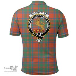 Scottish Mackintosh Ancient Clan Tartan Polo Shirt - Crest Classic Scottish Plaid Tartan Plaid