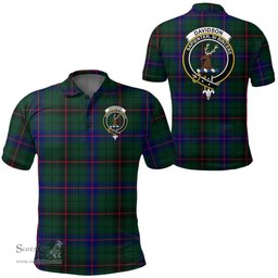 Scottish Davidson Modern Clan Tartan Polo Shirt - Crest Classic Scottish Plaid Tartan Plaid