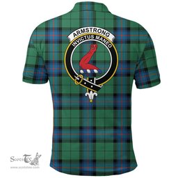 Scottish Armstrong Ancient Clan Tartan Polo Shirt - Crest Classic Scottish Plaid Tartan Plaid