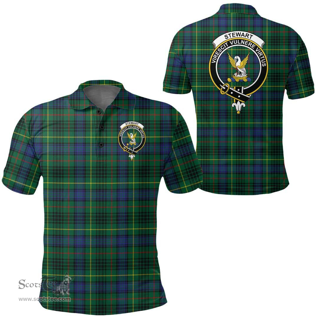 Scottish Stewart Hunting Modern Clan Tartan Polo Shirt - Crest Classic Scottish Plaid Tartan Plaid